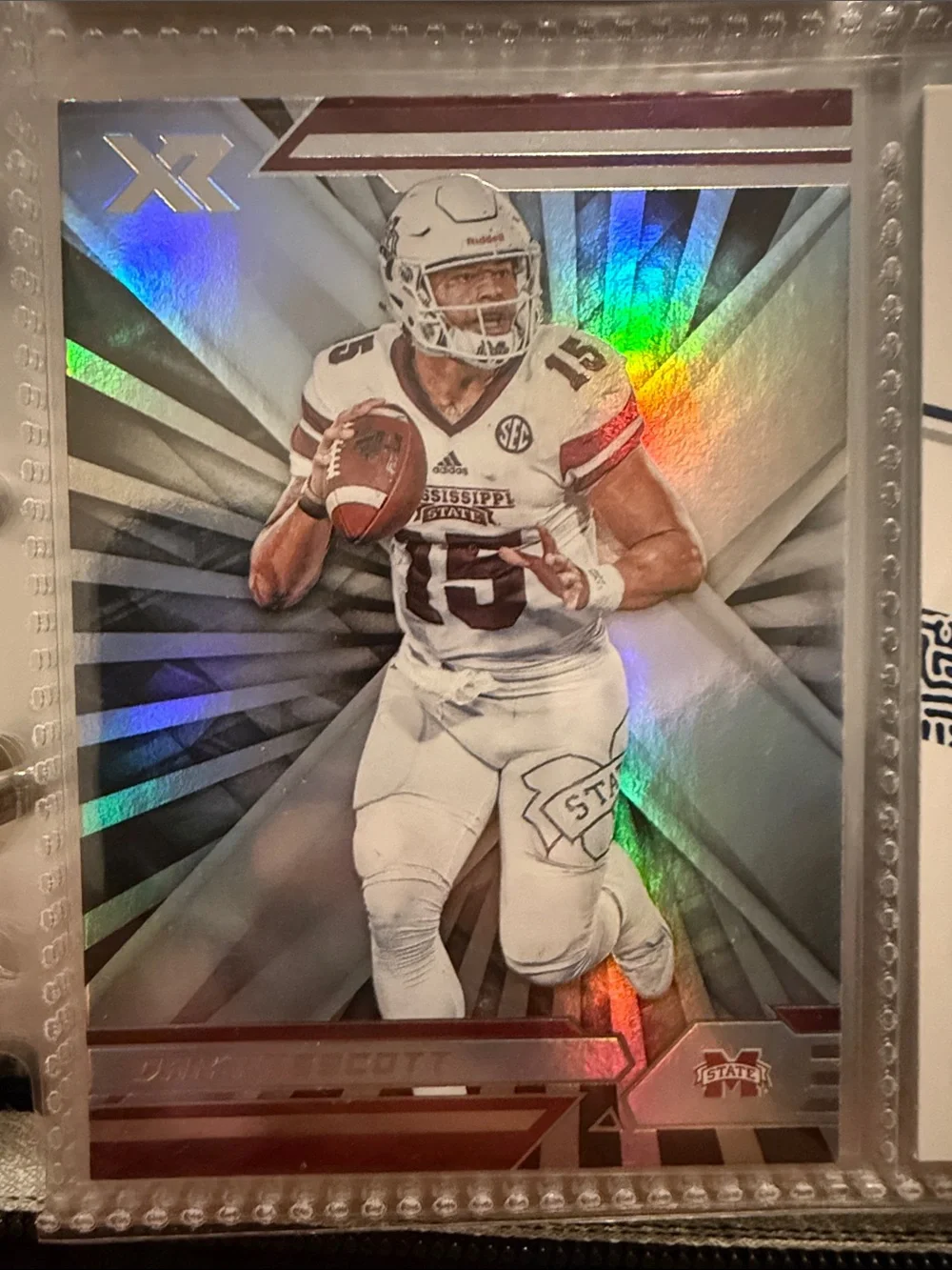 Mississippi State Football Trading Card - White Player Jersey Dak Prescott